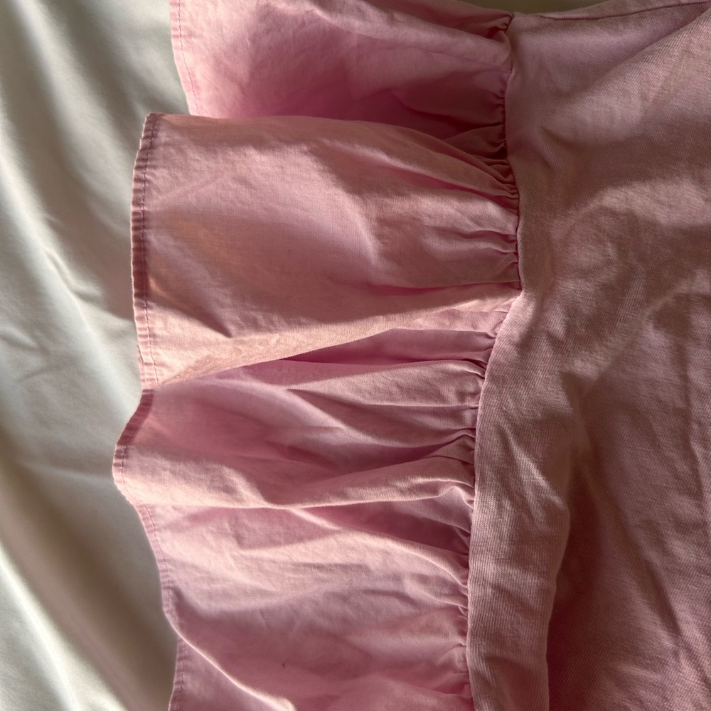 Express Pink Ruffled Sleeve Top - Picture 3 of 3